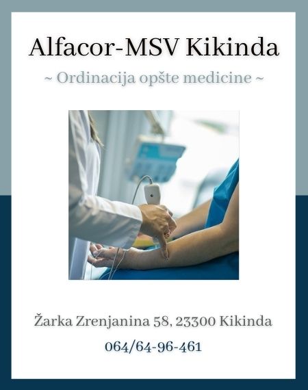 Ordinacija opšte medicine Kikinda ALFACOR MSV pruža preventivne preglede, dijagnostiku, lečenje i kontrole za Vaše zdravlje.