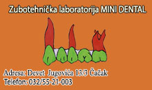 Zubnotehnička laboratorija Čačak MINI DENTAL izrađuje protetske radove, proteze i ortodontske aparate uz savremenu CAD/CAM tehnologiju.